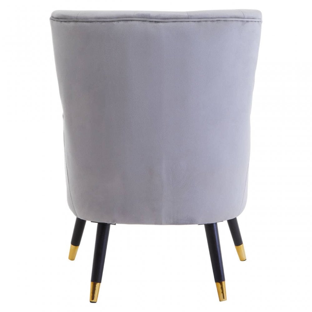 Loretta Grey Velvet Tufted Chair