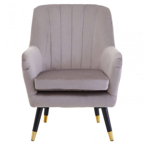 Loretta Mink Velvet Scalloped Armchair