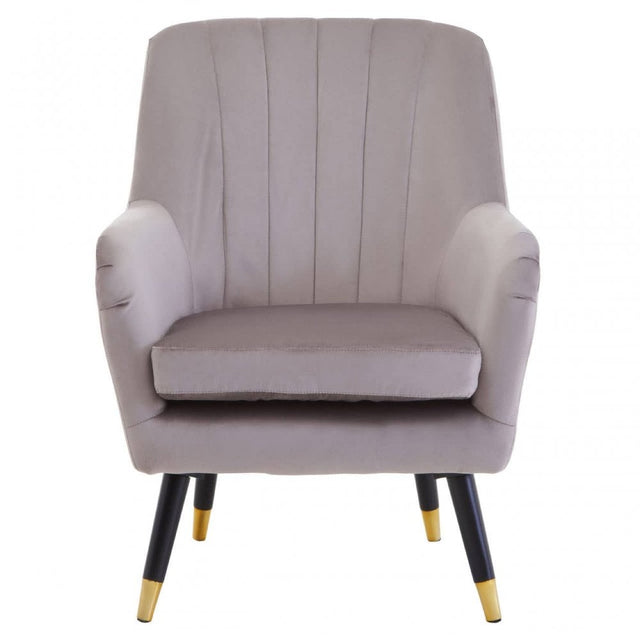 Loretta Mink Velvet Scalloped Armchair