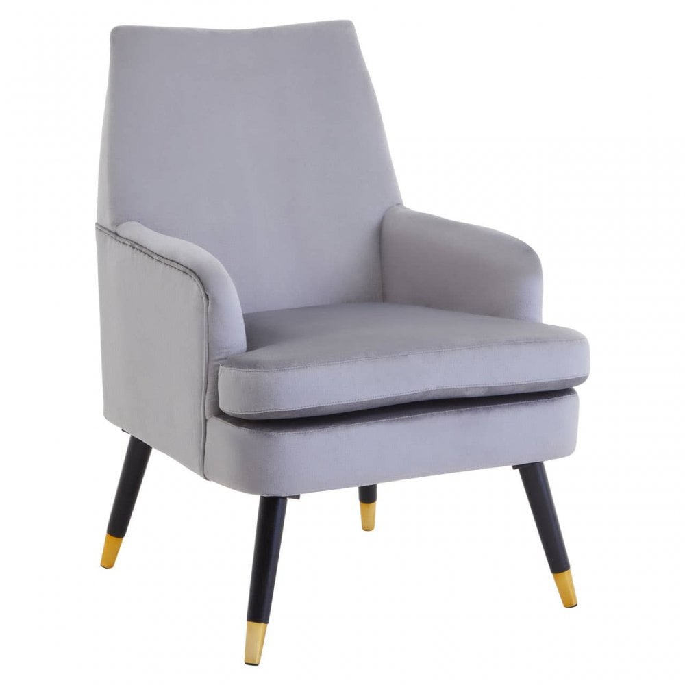 Loretta Grey Velvet Armchair