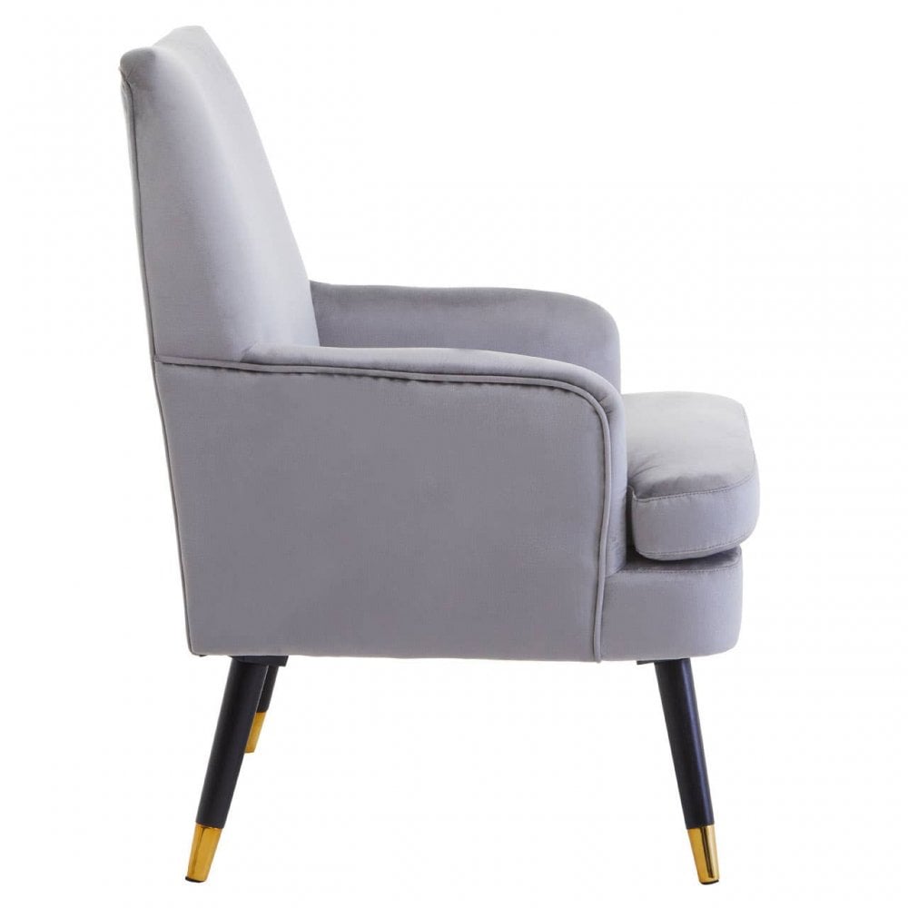 Loretta Grey Velvet Armchair