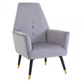 Loretta Grey Velvet Button Detail Chair