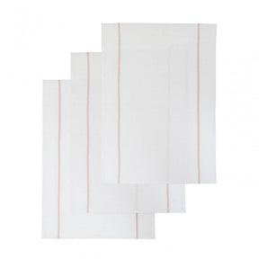 Doro Set Of Three Waffle White And Almond Tea Towels