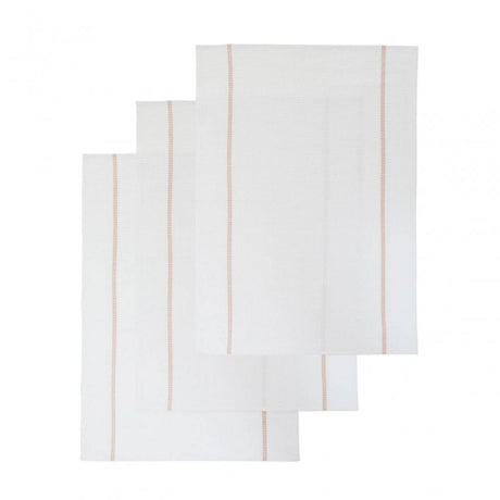 Doro Set Of Three Waffle White And Almond Tea Towels