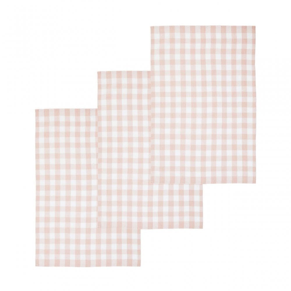 Doro Set Of Three Amber And White Tea Towels