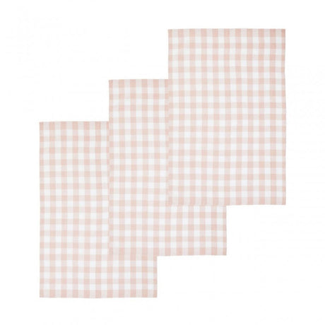 Doro Set Of Three Amber And White Tea Towels