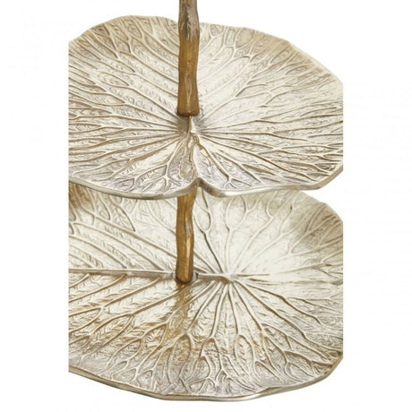 Salma Three Tier Gold Lotus Leaf Cake Stand