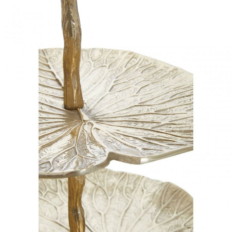 Salma Three Tier Gold Lotus Leaf Cake Stand