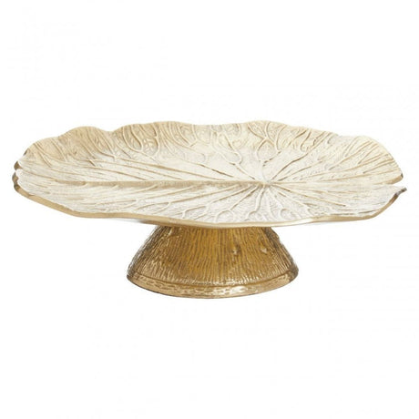Salma Gold Finish Lotus Leaf  Cake Stand