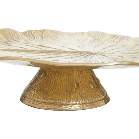 Salma Gold Finish Lotus Leaf  Cake Stand