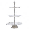 Salma Three Tier Silver Lotus Leaf Cake Stand