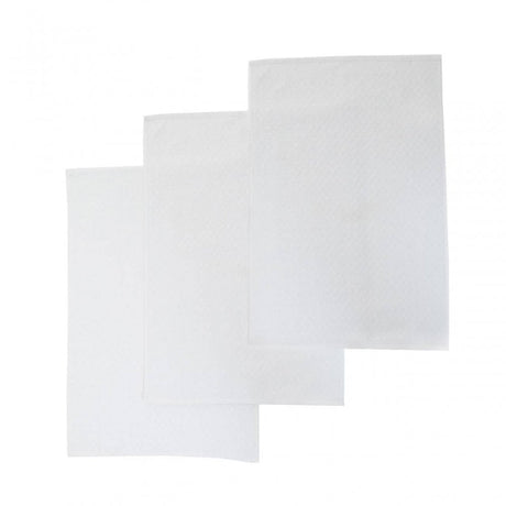 Doro Set Of Three White Terry Tea Towels