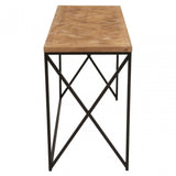 Kickford Console With Natural Parquet Top