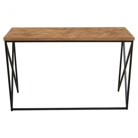 Kickford Console With Natural Parquet Top