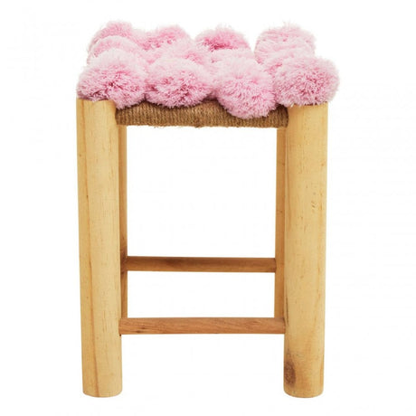 West Village Pink Pom Pom Stool