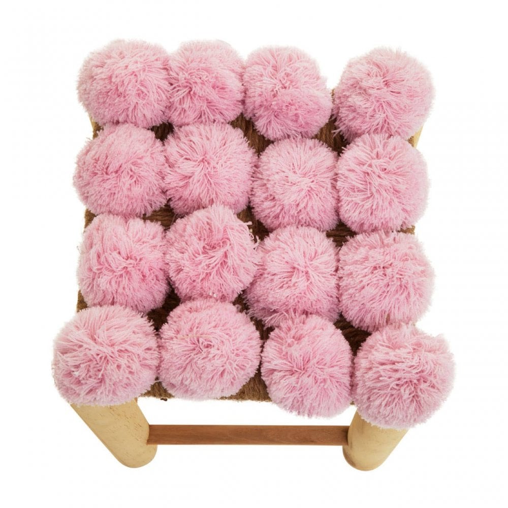 West Village Pink Pom Pom Stool