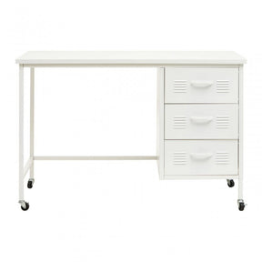 Academy Three Drawer White Desk