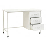 Academy Three Drawer White Desk