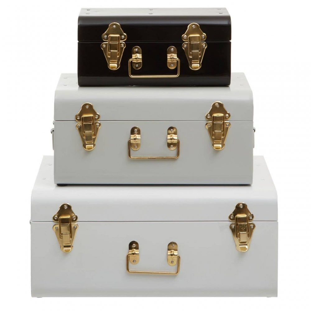 Parley Set Of Three Monochrome Storage Trunks