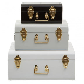 Parley Set Of Three Monochrome Storage Trunks