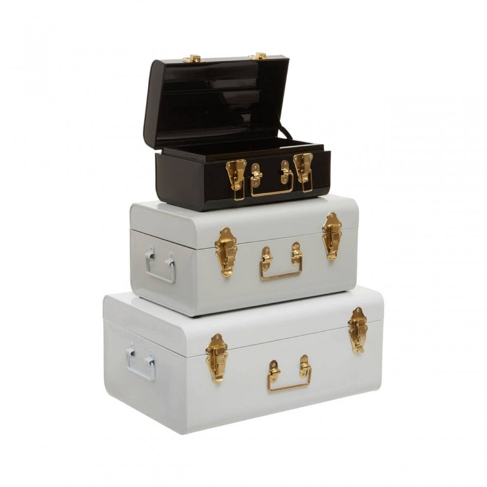 Parley Set Of Three Monochrome Storage Trunks