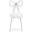 Jolie Silver Bow Faux Fur Chair