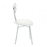 Jolie Silver Bow Faux Fur Chair
