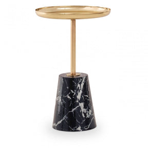 Avola Gold Side Table Black Marble Effect Base