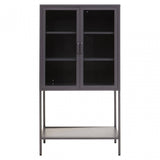Acier Two Door Grey Cabinet  With Shelf