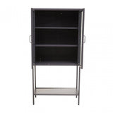 Acier Two Door Grey Cabinet  With Shelf
