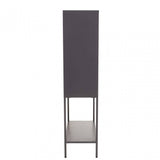 Acier Two Door Grey Cabinet  With Shelf