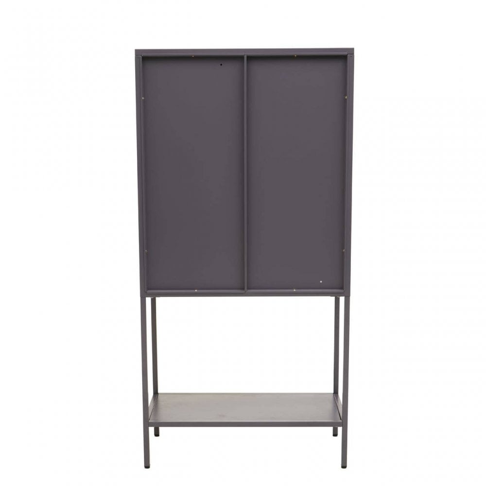 Acier Two Door Grey Cabinet  With Shelf