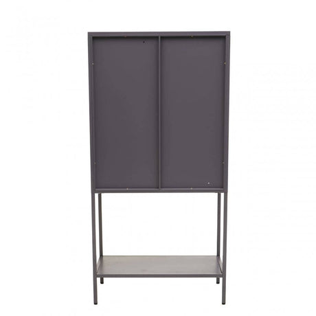 Acier Two Door Grey Cabinet  With Shelf