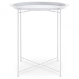 Acero Round White Side Table