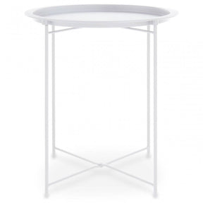 Acero Round White Side Table