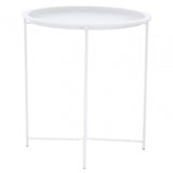 Acero Round White Side Table