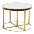 Jolie Five Peice Nesting Tables Set With Mirrored Top And Gold Frames