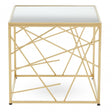 Farran Gold Finish Side Table With Mirror Top