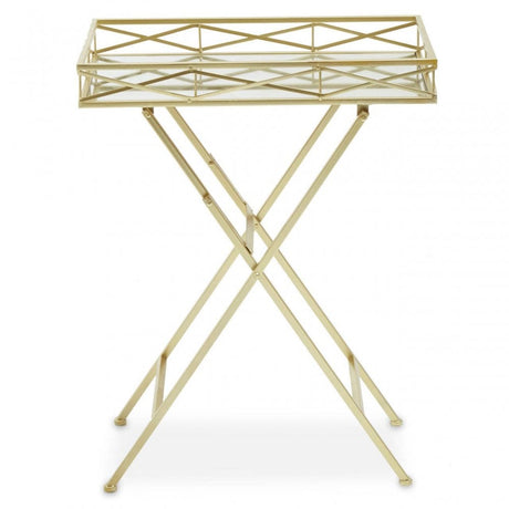 Jolie Rectangle Gold Tray Table