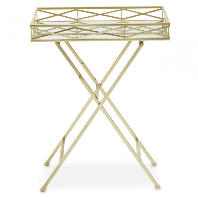 Jolie Rectangle Gold Tray Table