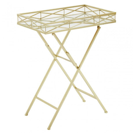 Jolie Rectangle Gold Tray Table
