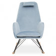 Stockholm Blue Velvet Rocking Chair