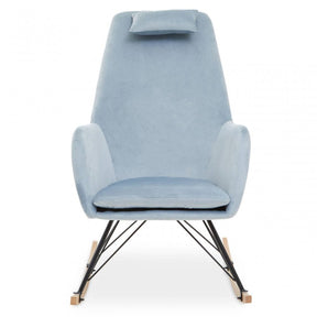 Stockholm Blue Velvet Rocking Chair