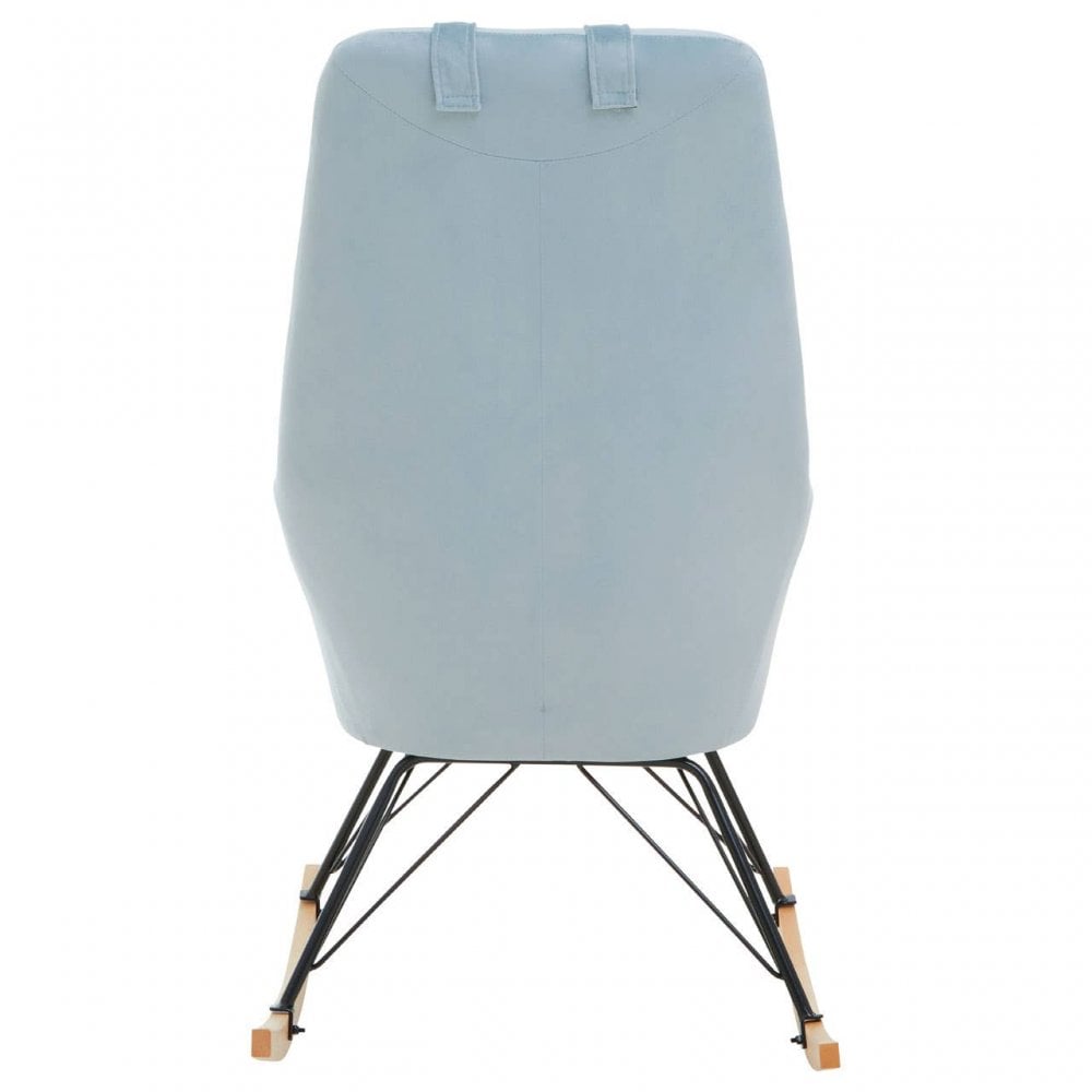 Stockholm Blue Velvet Rocking Chair