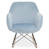 Stockholm Small Blue Velvet Rocking Chair