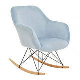 Stockholm Small Blue Velvet Rocking Chair