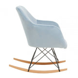 Stockholm Small Blue Velvet Rocking Chair