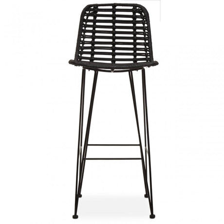 Lagom Black Natural Rattan Bar Chair
