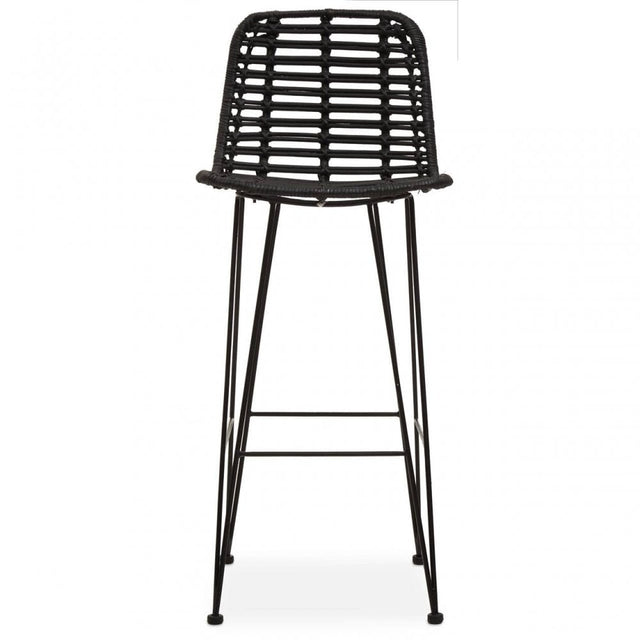 Lagom Black Natural Rattan Bar Chair