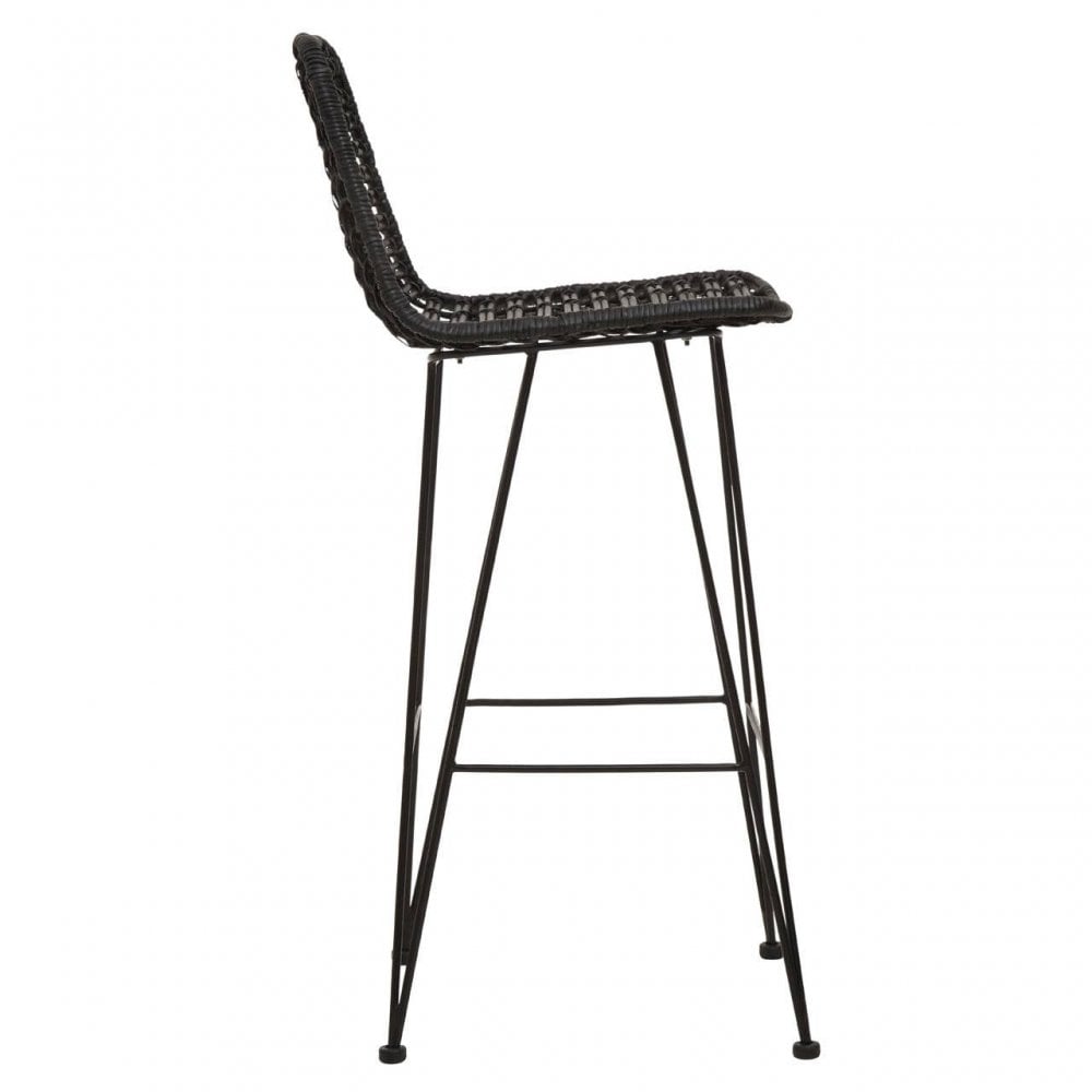 Lagom Black Natural Rattan Bar Chair